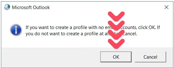 control panel mail setup create profile with no account